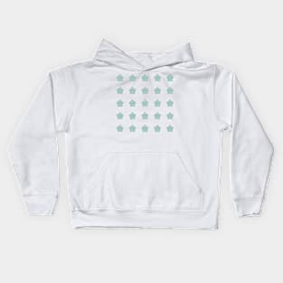 Mint Stars with eyelashes Kids Hoodie